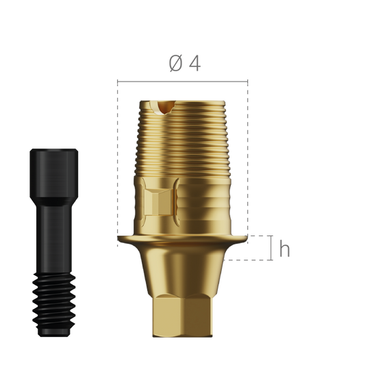 Interface titane anti-rotationnelle + vis (Compatible CEREC)