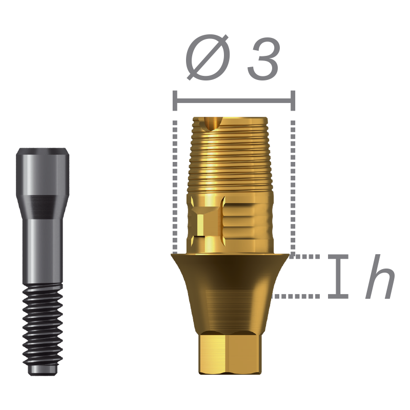 Interfaz de titanio Anti-rotatoria + tornillo