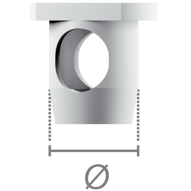 Transfert clipsable évidé (technique ciel fermé)  pour pilier Direct Clip