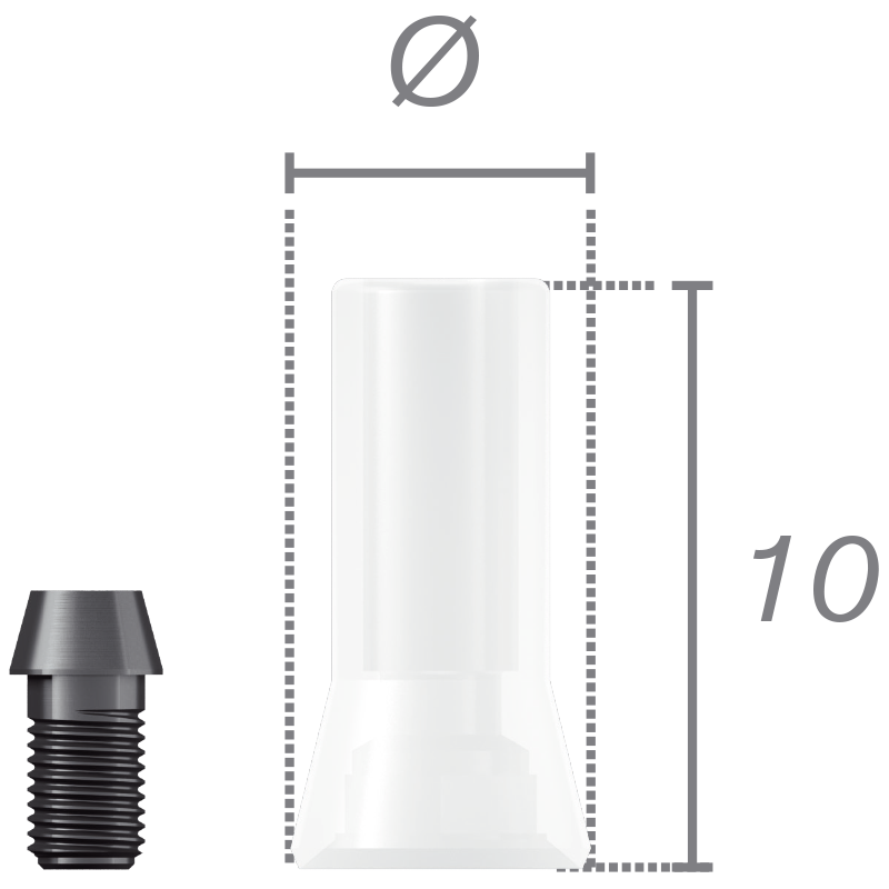 Chape calcinable + vis pour pilier Conocta