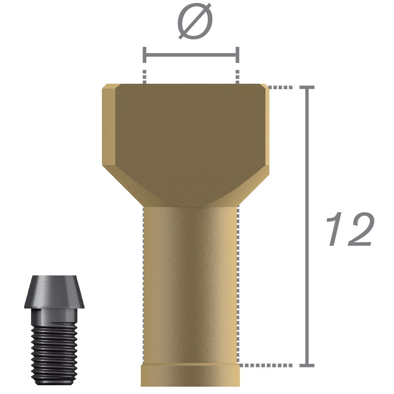 Corps de scannage sur implant + vis - Aesthetica+² Ø 6.5 WP