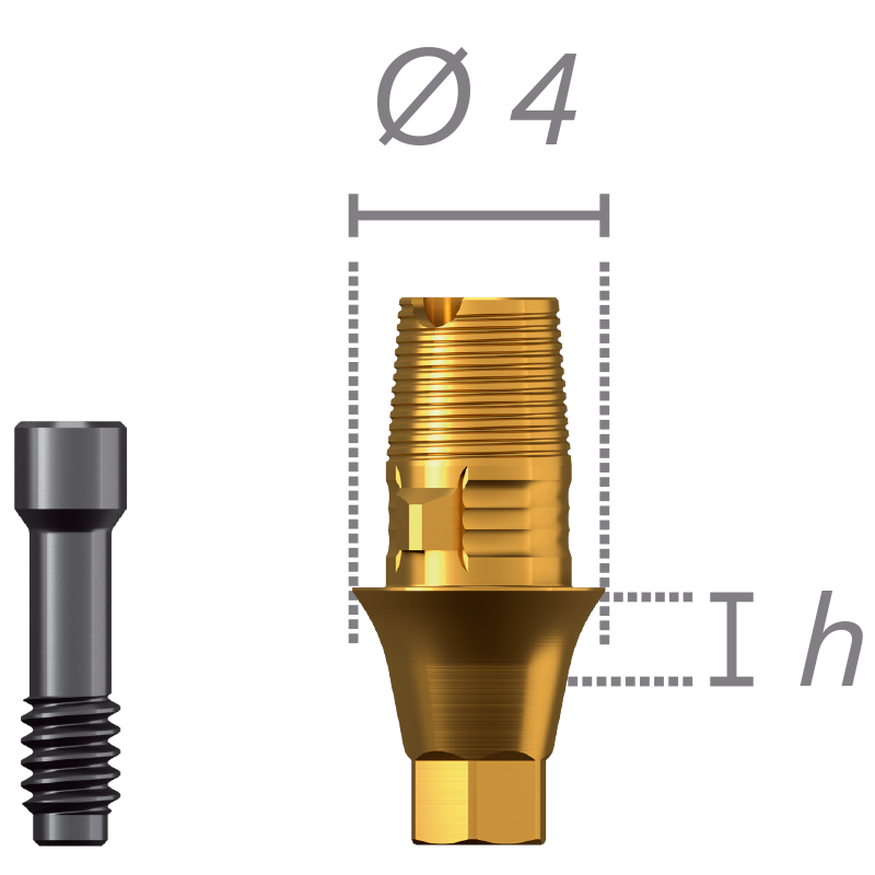 Interface titane anti-rotationnelle + vis (Compatible CEREC)