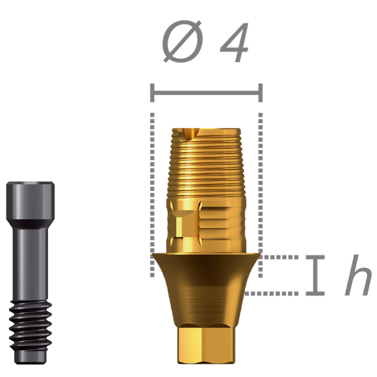 Interface titane anti-rotationnelle + vis (Compatible CEREC)