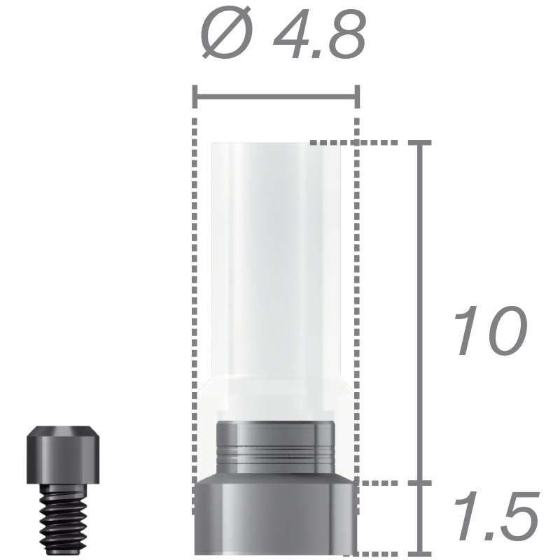 Pilier de surcoulée Chrome-Cobalt + vis pour pilier Tétra