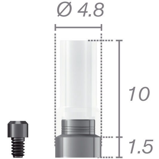 Pilier de surcoulée Chrome-Cobalt + vis pour pilier Tétra